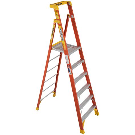 Twin step ladder allows access from both sides for one or two person jobs. . Stepladder lowes